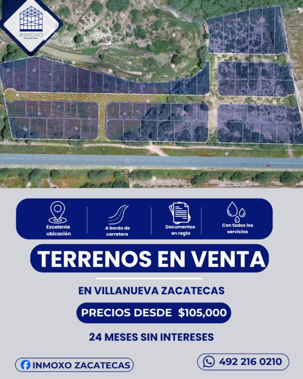 Terrenos en venta en Villanueva Zacatecas