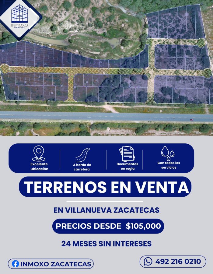 Terrenos en venta en Villanueva Zacatecas